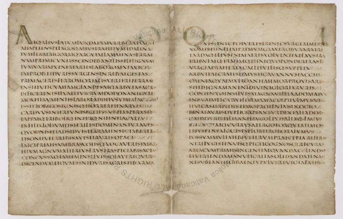 Vergilius Augusteus Codex, fin du IVe siècle. Vat.lat.3256/0003, fol. 2r.