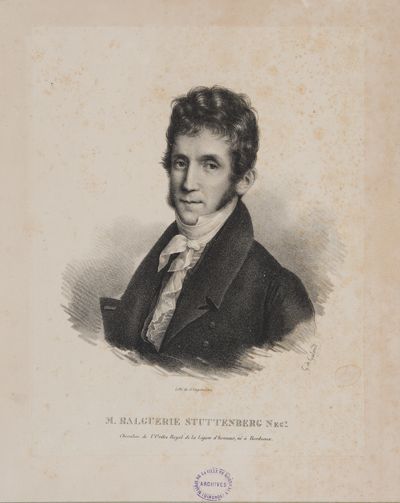 M. Balguerie-Stuttenberg, négociant, portrait par G. de Galard, lith. Engelman, nd. (Archives de Bordeaux Métropole, Bordeaux Fi Balguerie-Stuttenberg 1).
