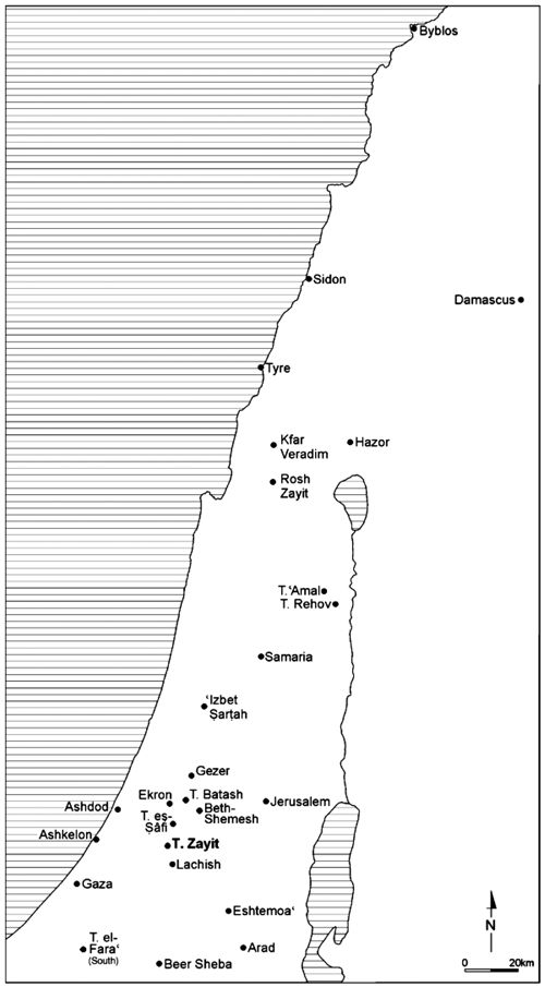 Map of the study area and sites cited in the text (J. Rosenberg, Jerusalem).
