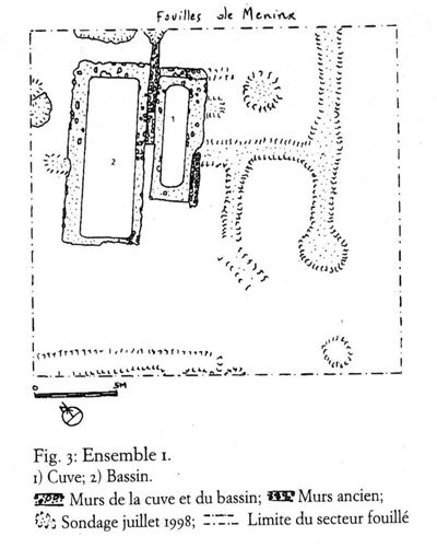 Meninx, plan de l’ensemble 1 (Drine 2000, fig. 4).