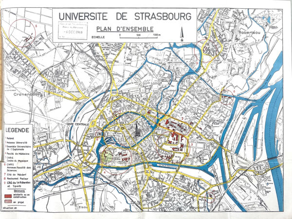 Fig. 12. Plan d’ensemble de l’Université de Strasbourg (1968) (Archives de la Ville et de l’Eurométropole de Strasbourg, 723 W 273).