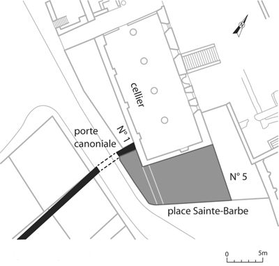 Maison place Sainte-Barbe. Plan de localisation. © A. Béguin.