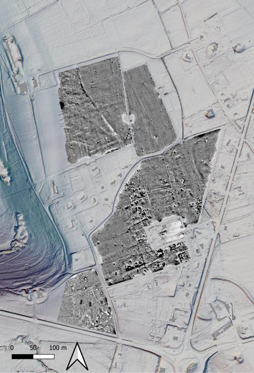 Plan interprété de l’agglomération secondaire des Olivoux. G. Hulin, F.-X. Simon, C. Fondeville, V. Pasquet, 2017, Inrap.