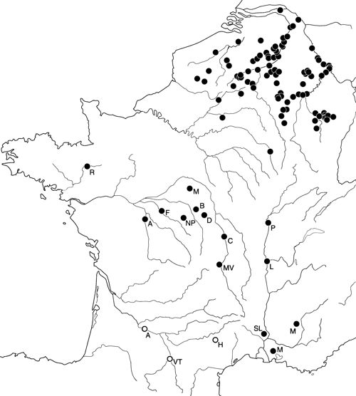 Les tombes à armes en Gaule romaine, d’après Feugère 1996 (note 36), p. 166.