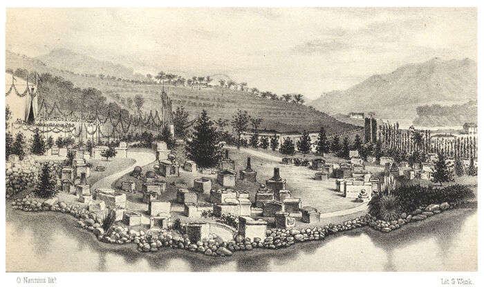 “Vue de la nécropole antique de Marzabotto, prise le 5 octobre 1871” (Congrès international d’Anthropologie et d’Archéologie préhistoriques de Bologne (1871), 1872, 225).