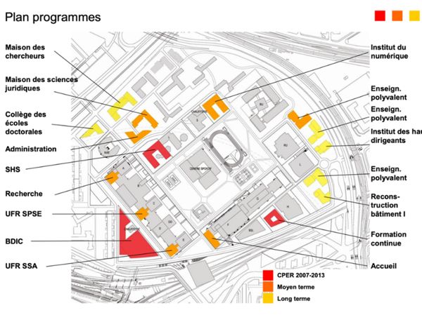 Fig. 8. Le schéma directeur de l’université de 2010 (Architecture Studio).