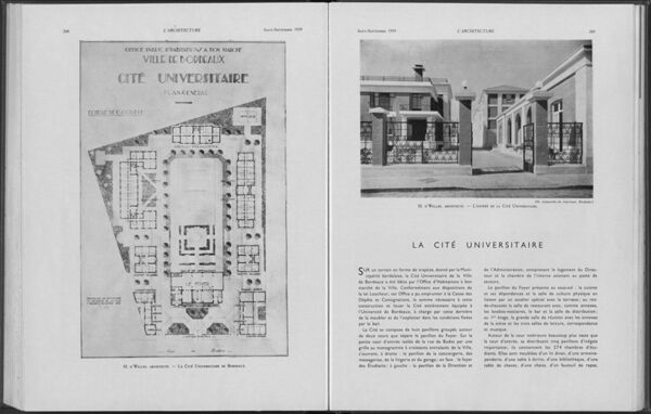 Fig. 14. L’article consacré à la cité universitaire de Budos paru dans la revue L’architecture d’août-septembre 1939 (Cité de l’architecture).