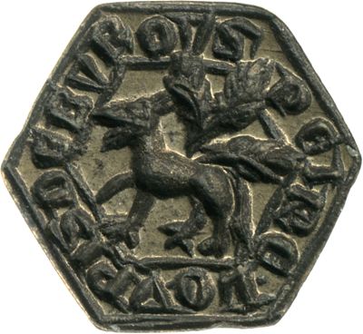 MMatrice du sceau de Loupis de Burou, XIVe siècle, BnF MMA Mat. 589.