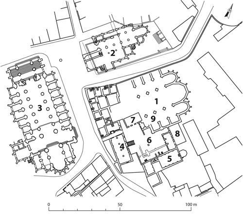 Plan du site avec désignation des espaces (A. Bossoutrot, S. Balcon-Berry)