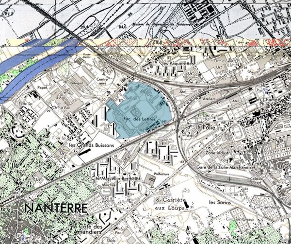 Fig. 2. L’université et son environnement (carte IGN 1970).