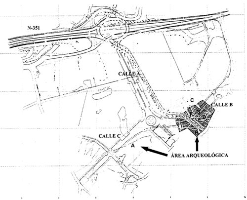 Carteia, plan général des résultats de la fouille de la Villa Victoria (Bernal Casasola et al. 2008, 212).