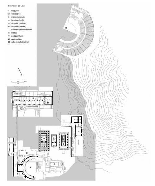 Fig. 1. Plan du sanctuaire (Mission archéologique de Xanthos-Létôon).