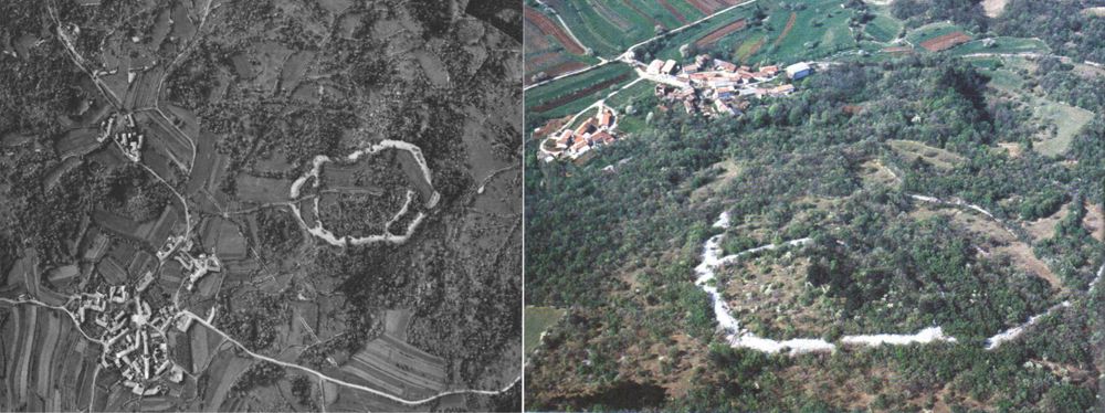 Aerial photographs of the hillforts Debela griža near Volčji grad and Vahta near Kazlje (according to Guštin 2012; Turk 2010).