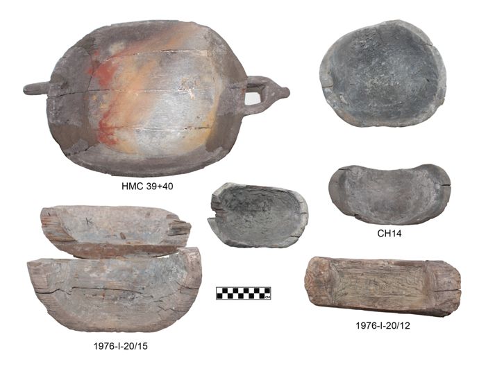 Wooden plates and bowls from the mines of Cyprus (Photos V. Kassianidou).
