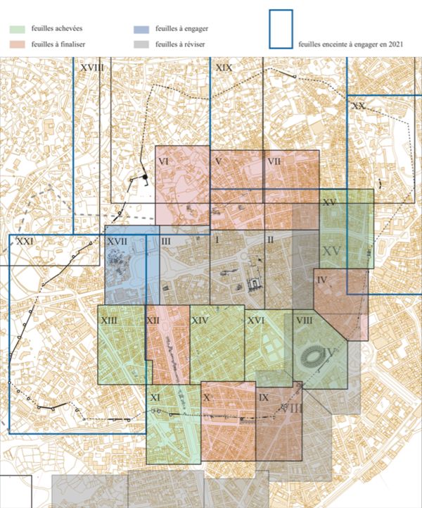 Fig. 1. Plan de découpage de l’Atlas de Nîmes ; état début 2020.