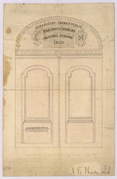 Fig. 5. Porte d’accès au collège, 1792 (AMN, 1 Fi 122).