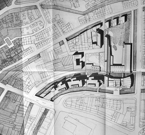 Fig. 6. Henri Gaudin, plan-masse du pôle Sciences à Saint-Leu, 1990 (Archives de l’UPJV).