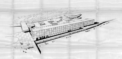 Fig. 9. Perspective du Collège universitaire scientifique conçu par Marcel Lods, février 1960 (Archives UHA, 77AI-9).